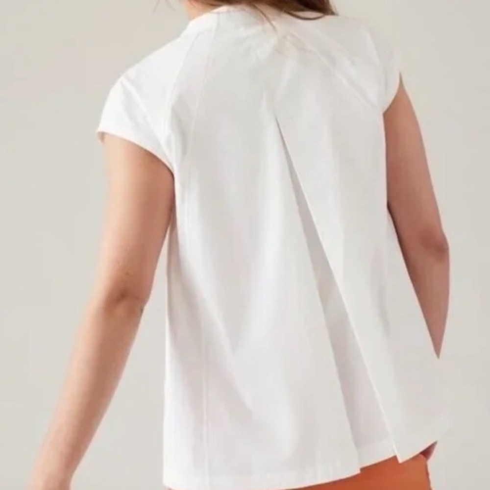 Athleta White Performance Polyester Button Down S… - image 2